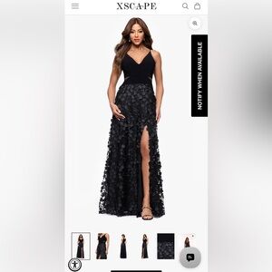 Xscape Black Floral Maxi Dress